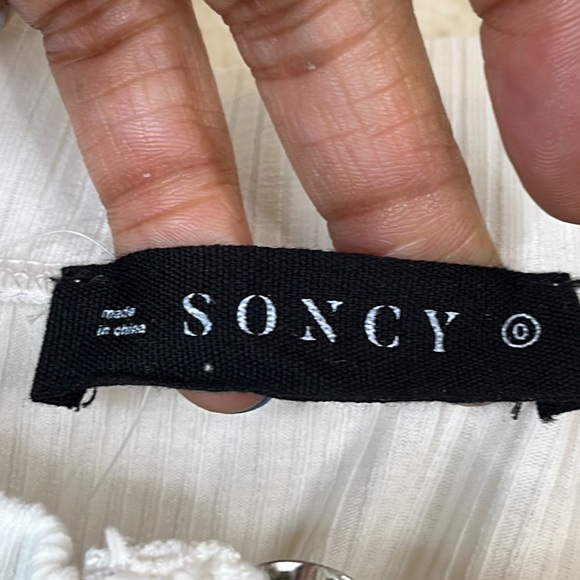 NWT Soncy Womens Off Shoulder Dress with Double Zipper SIZE L LARGE - Picture 2 of 9